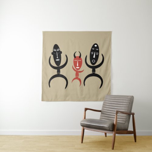 Abstract African tribal dancing people Tapestry
