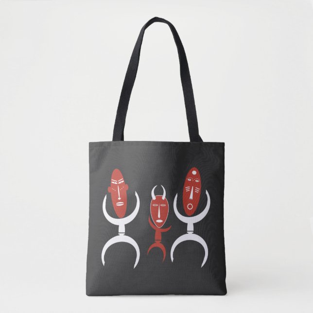 Abstract african tribal dancing portrait tote bag (Front)