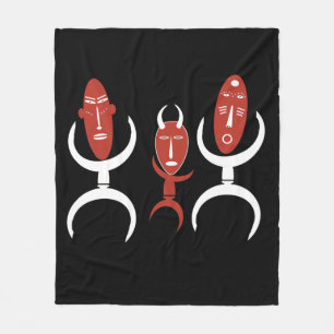 Abstract African tribal dancing scene Fleece Blanket