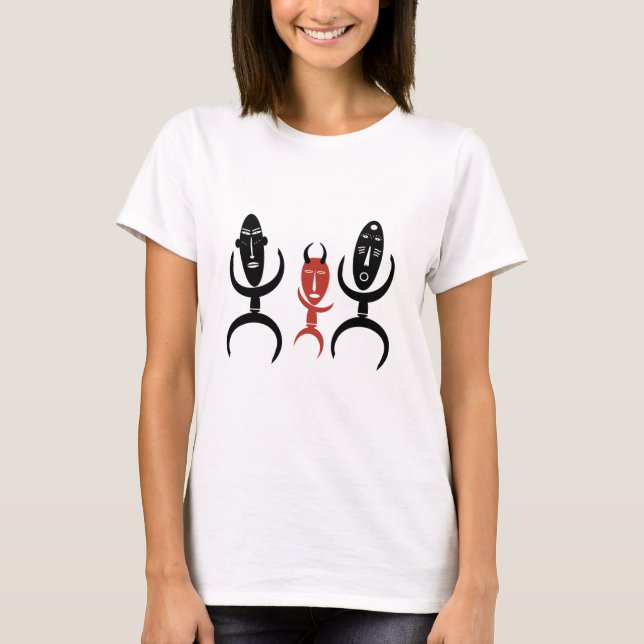 Abstract African tribal dancing scene T-Shirt (Front)