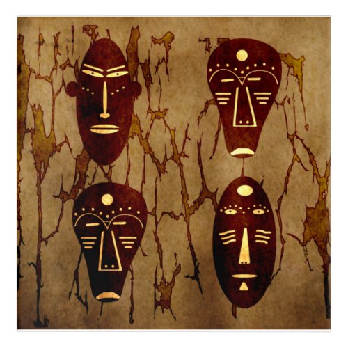 Abstract african tribal drawing acrylic print