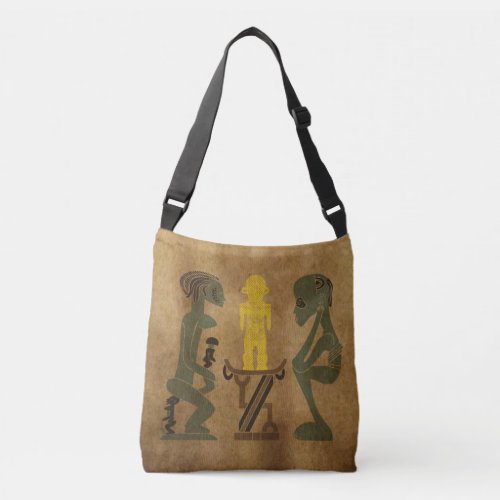 Abstract African tribal drawing Crossbody Bag
