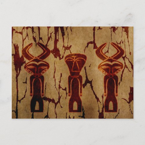 Abstract african tribal drawing postcard