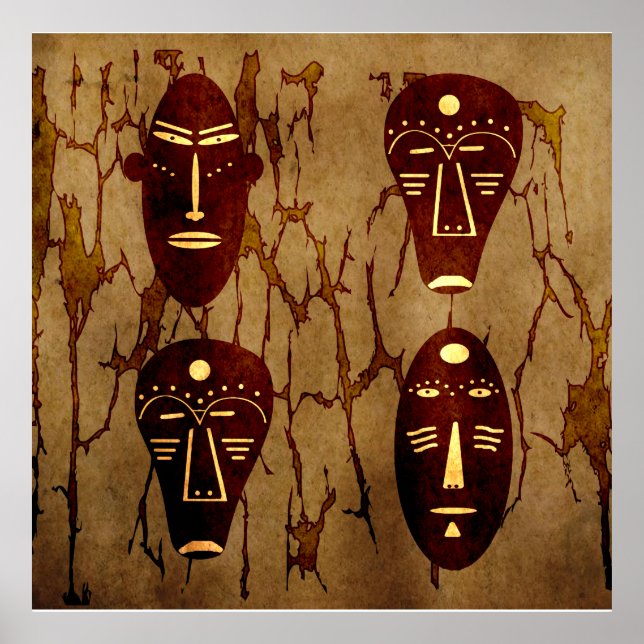 Abstract african tribal drawing poster (Front)