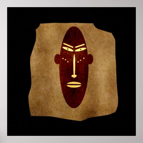 Abstract african tribal drawing poster