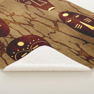 Abstract african tribal drawing sherpa blanket