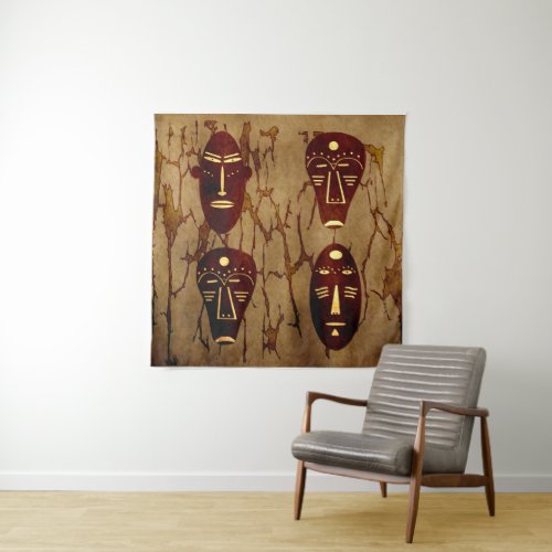 Abstract african tribal drawing tapestry