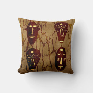 Abstract african tribal drawing throw pillow