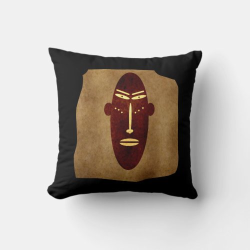 Abstract african tribal drawing throw pillow