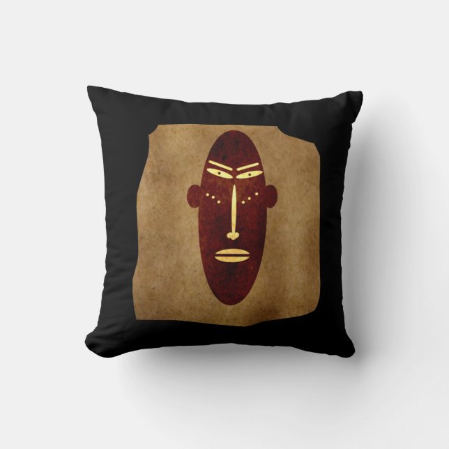 Abstract african tribal drawing throw pillow (Front)