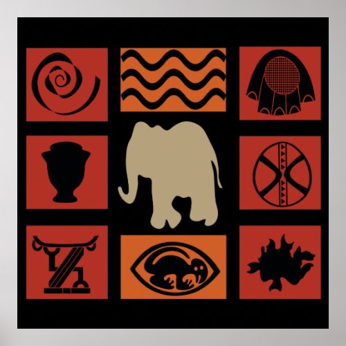 Abstract African tribal elephant art Poster