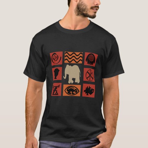 Abstract African tribal elephant art T_Shirt