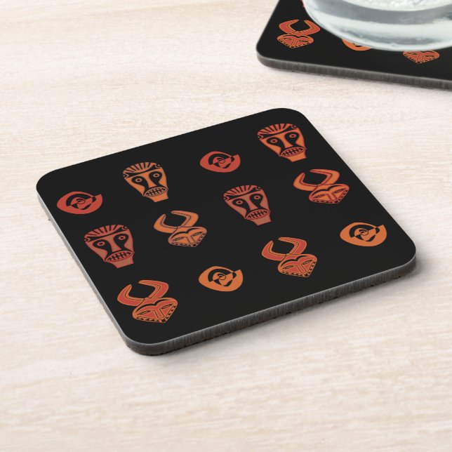 Abstract African tribal face art Beverage Coaster (Left Side)