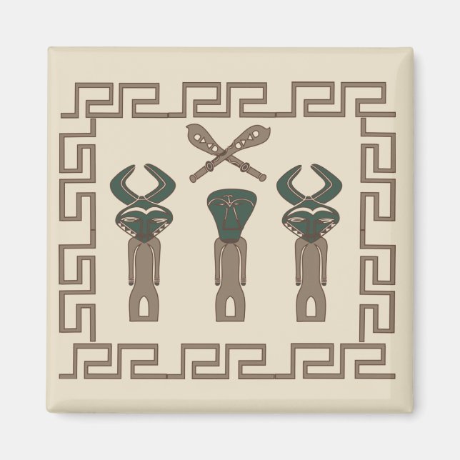 Abstract African tribal face art Magnet (Front)