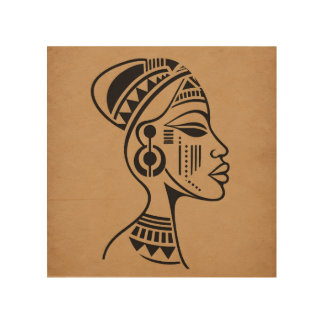 Abstract African Tribal Face | Minimalist Line Art