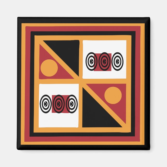 Abstract African tribal geometric pattern Magnet (Front)