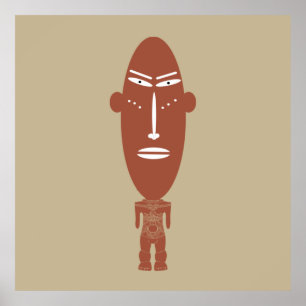 Abstract African tribal indigenous art Poster