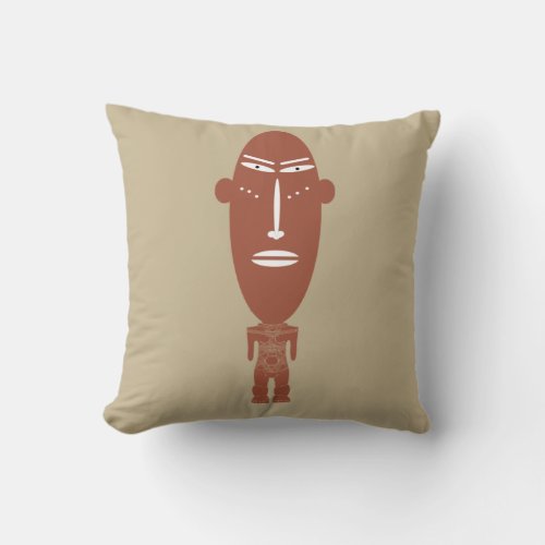 Abstract African tribal indigenous art Throw Pillow