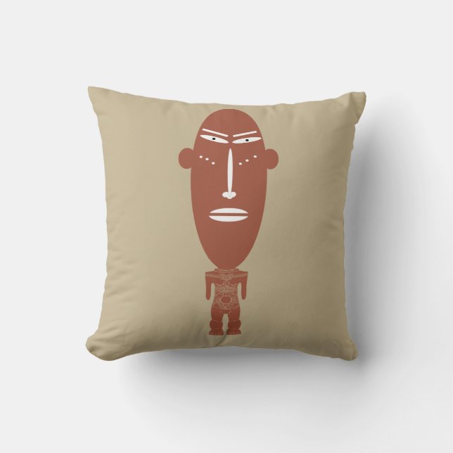 Abstract African tribal indigenous art Throw Pillow (Front)
