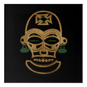 Abstract African tribal mask drawing Acrylic Print