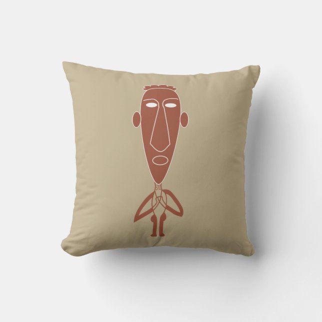Abstract African tribal modern portrait Throw Pillow (Front)