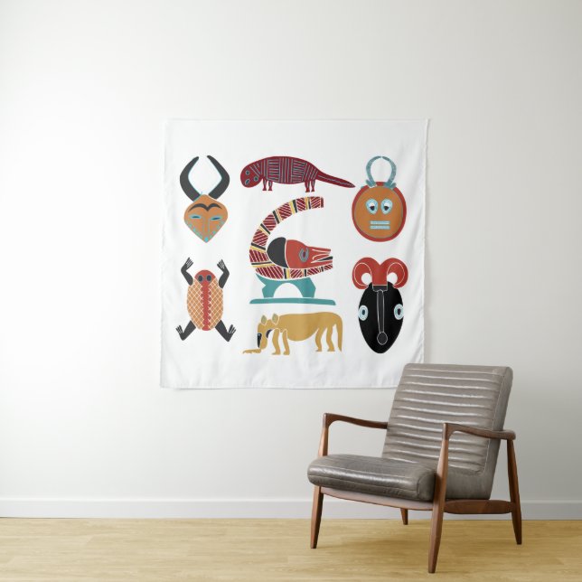 Abstract African tribal ornaments art Tapestry (In Situ)