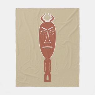 Abstract African tribal portrait Fleece Blanket