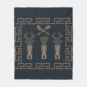 Abstract African tribal portrait Fleece Blanket
