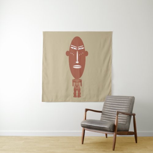 Abstract African tribal portrait Tapestry