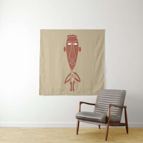 Abstract African tribal portrait Tapestry