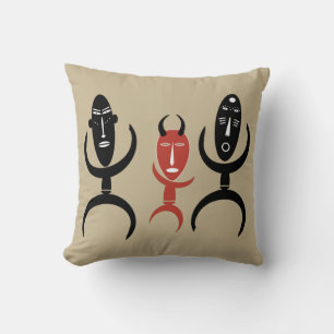 Abstract African tribal ritual dancing Throw Pillow