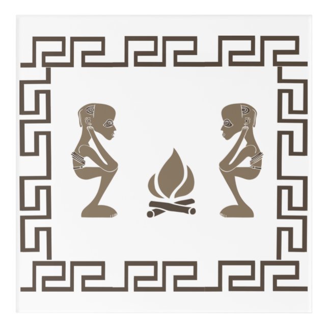 Abstract African tribal ritual scene art (Front)