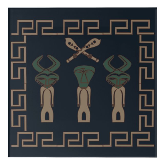 Abstract African tribal ritual scene art (Front)