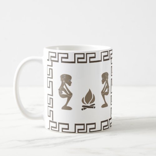 Abstract African tribal ritual scene art Coffee Mug