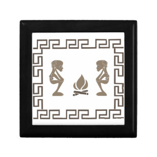 Abstract African tribal ritual scene art Gift Box
