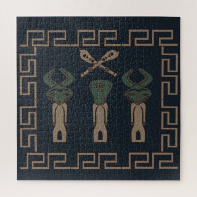 Abstract African tribal ritual scene art Jigsaw Puzzle (Vertical)