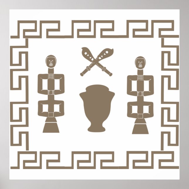 Abstract African tribal ritual scene art Poster (Front)