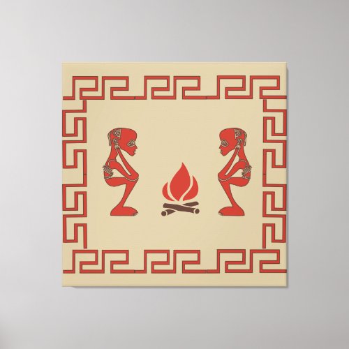 Abstract African tribal ritual scene Canvas Print