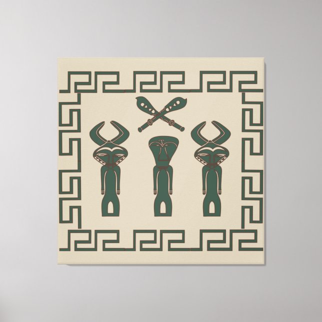 Abstract African tribal ritual scene Canvas Print (Front)