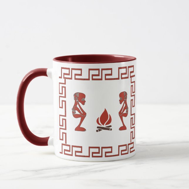 Abstract African tribal ritual scene Mug (Left)