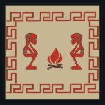 Abstract African tribal ritual scene Poster<br><div class="desc">This original African abstract tribal pattern with awesome tribal ethnic ornament is a great birthday, holiday, and Christmas gift idea for people who love African tribal motifs, culture, and history. The best colorful African art illustration for your wardrobe collection. If you like what you see, check out similar designs in...</div>