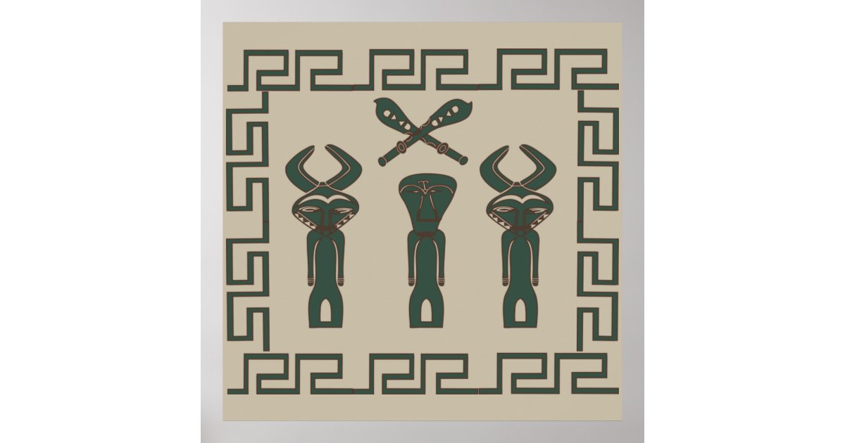 Abstract African tribal ritual scene Poster | Zazzle