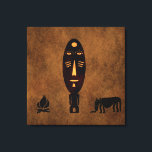 Abstract African tribal scene art Canvas Print<br><div class="desc">Original African tribal portrait with fantastic tribal ethnic ornament is a great birthday, holiday, and Christmas gift idea for people who love African motifs, culture, and history. The best afro modern unique style illustration for your wardrobe collection. If you like what you see, check out similar designs in the Omitay...</div>