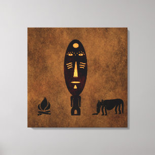 Abstract African tribal scene art Canvas Print