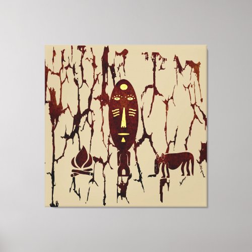 Abstract African tribal scene art Canvas Print