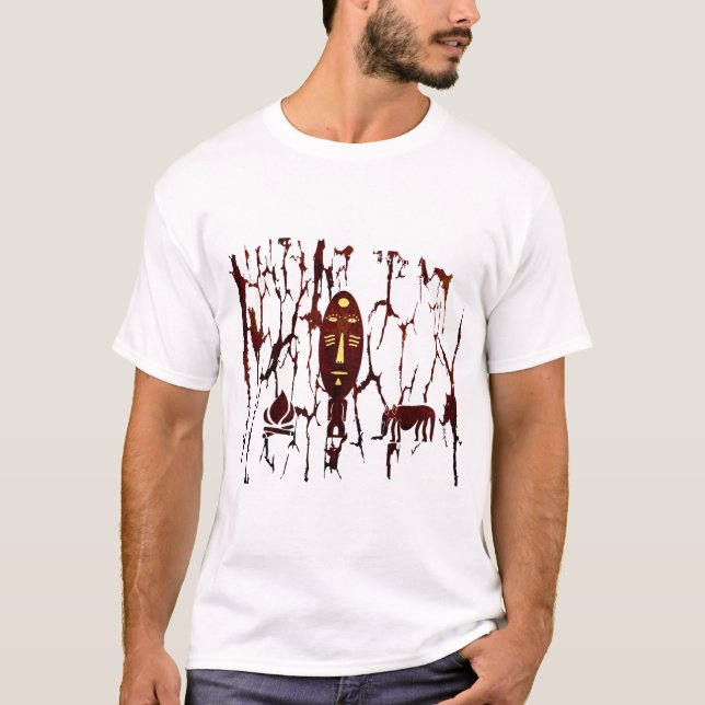 Abstract African tribal scene art T-Shirt (Front)