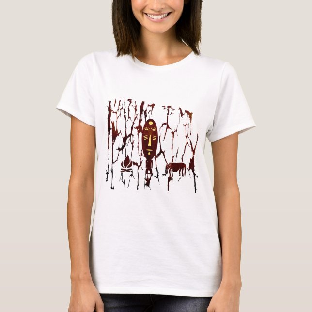 Abstract African tribal scene art T-Shirt (Front)