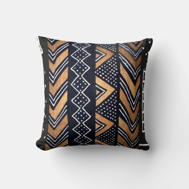 Abstract African Tribal Throw Pillow (Front)