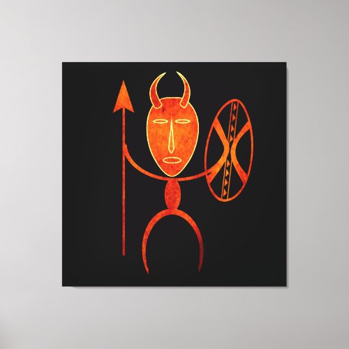 Abstract African tribal warrior art Canvas Print