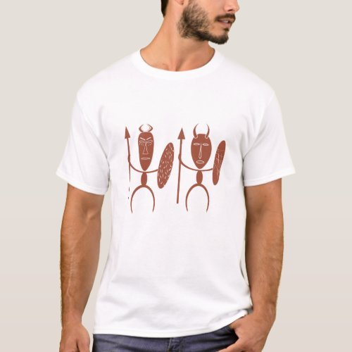 Abstract African tribal warrior art T_Shirt
